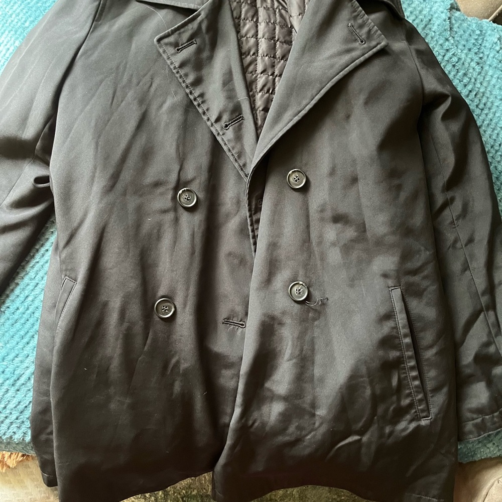 Women Black Double-Breasted Coat